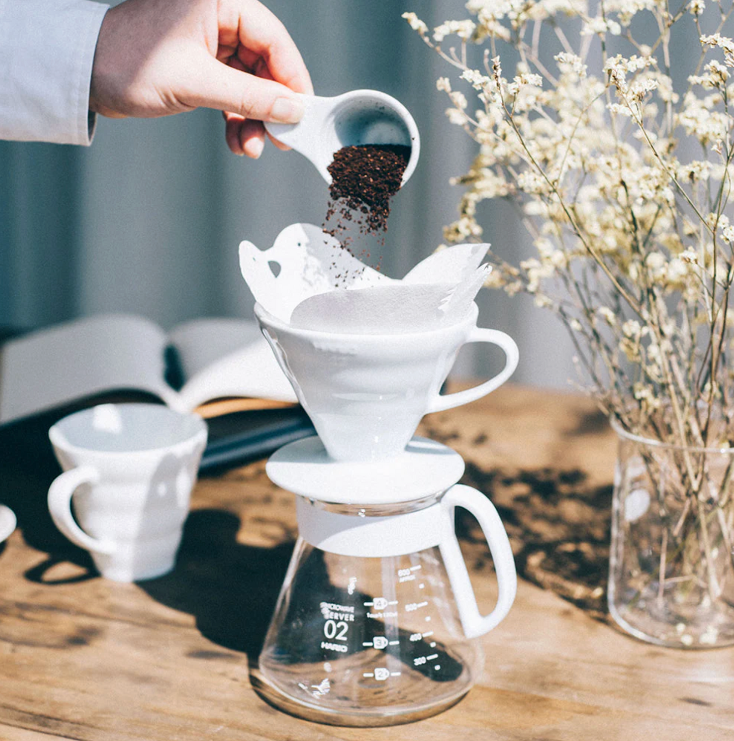 V60 Coffee Dripper Plastic Size 02 (White)