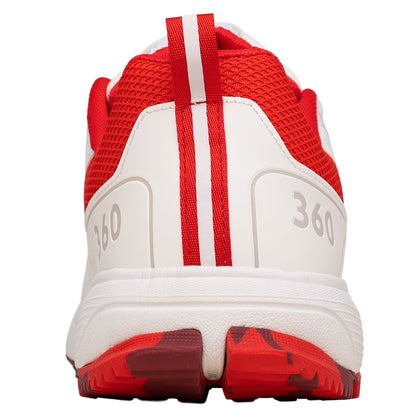 Newbery 360 Cricket Shoe - White & Red Pimples