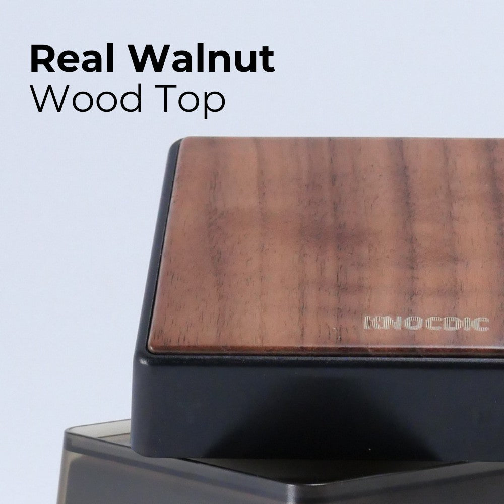 Mini Espresso Coffee Scales with Timer, 0.1g, Walnut Top