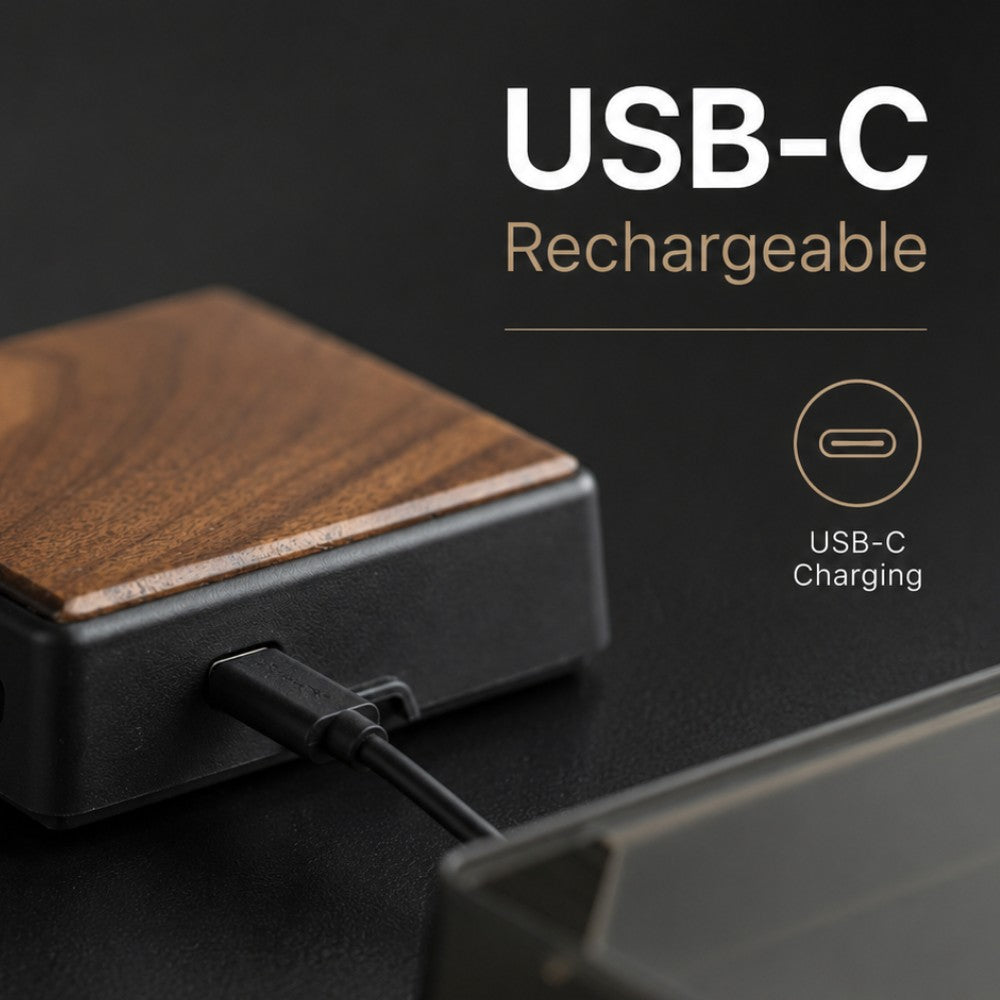 Mini Espresso Coffee Scales with Timer, 0.1g, Walnut Top