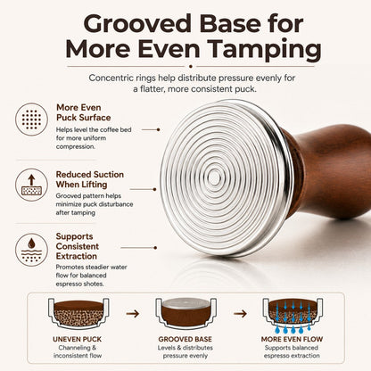 Spring-Loaded Coffee Tamper with Wooden Handle