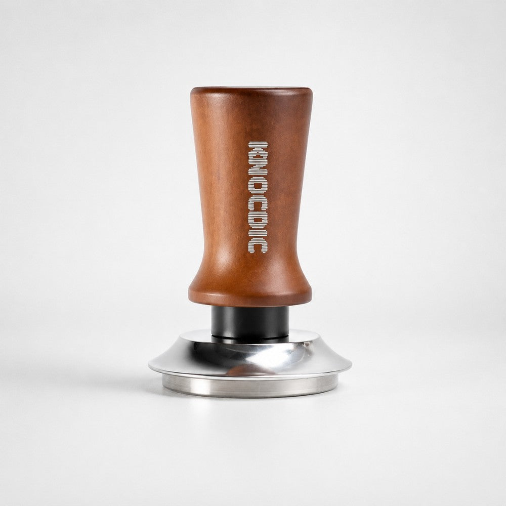 Spring-Loaded Coffee Tamper with Wooden Handle