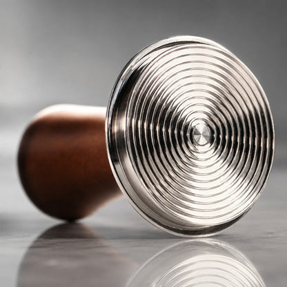 Spring-Loaded Coffee Tamper with Wooden Handle
