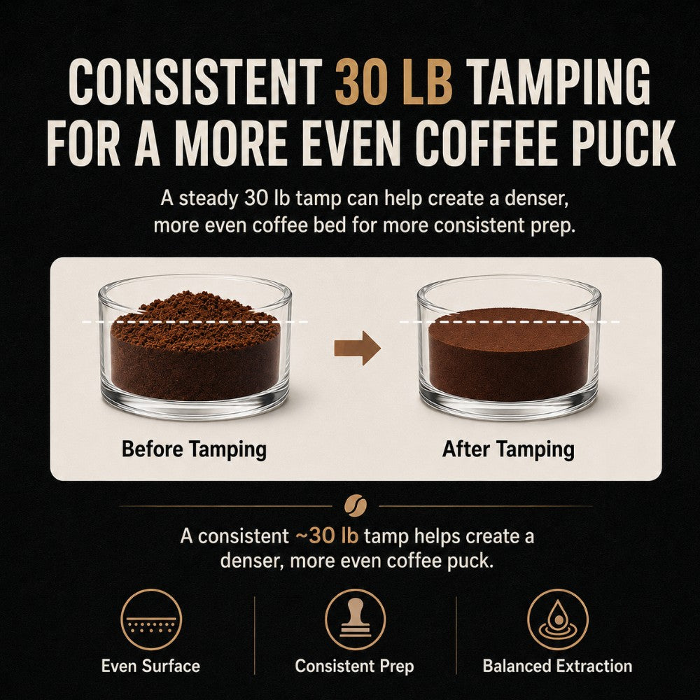 Spring-Loaded Coffee Tamper with Wooden Handle