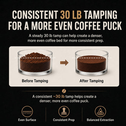 Spring-Loaded Coffee Tamper with Wooden Handle
